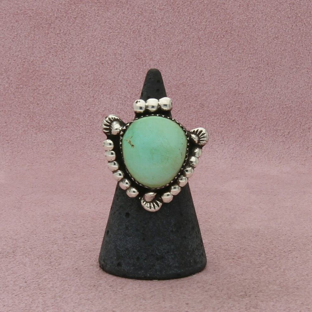 navajo sterling silver vintage turquoise arrow ring size 5.5 - Picture 3 of 5